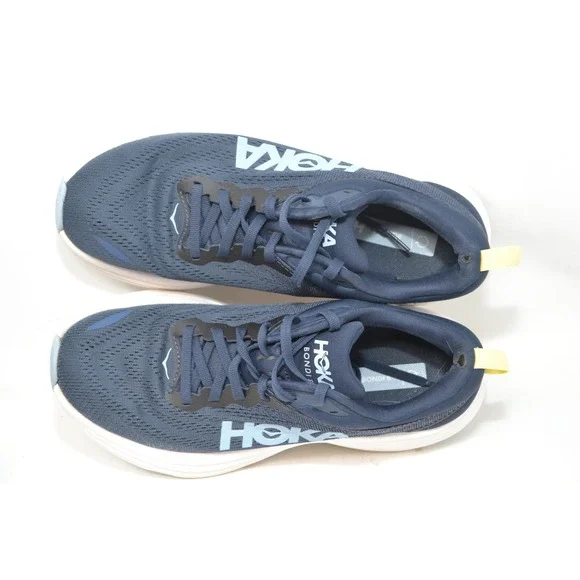 Hoka One One Bondi 8 Womens 8 B Running Shoes Gym Varsity Navy White 1127952-VYN - Picture 10 of 16